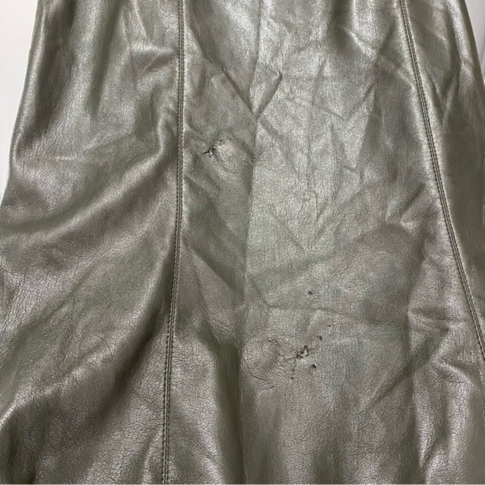 Nanushka Carlotta Faux Leather Hunter Green Maxi Skirt Fall Size Large Grunge - Picture 6 of 11